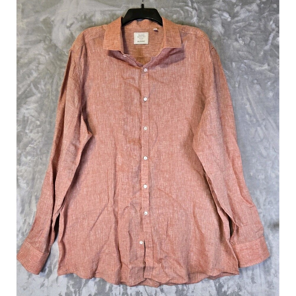 Murano Baird McNutt Linen Shirt Mens 2XT Orange Button Down